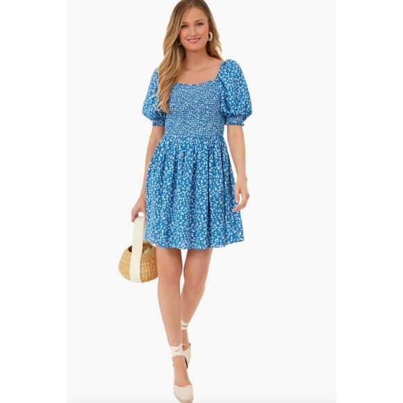 Hyacinth House Hyacinth House Blue Ditsy Floral Pai Mini Dress NWT Size Small - Picture 1 of 8